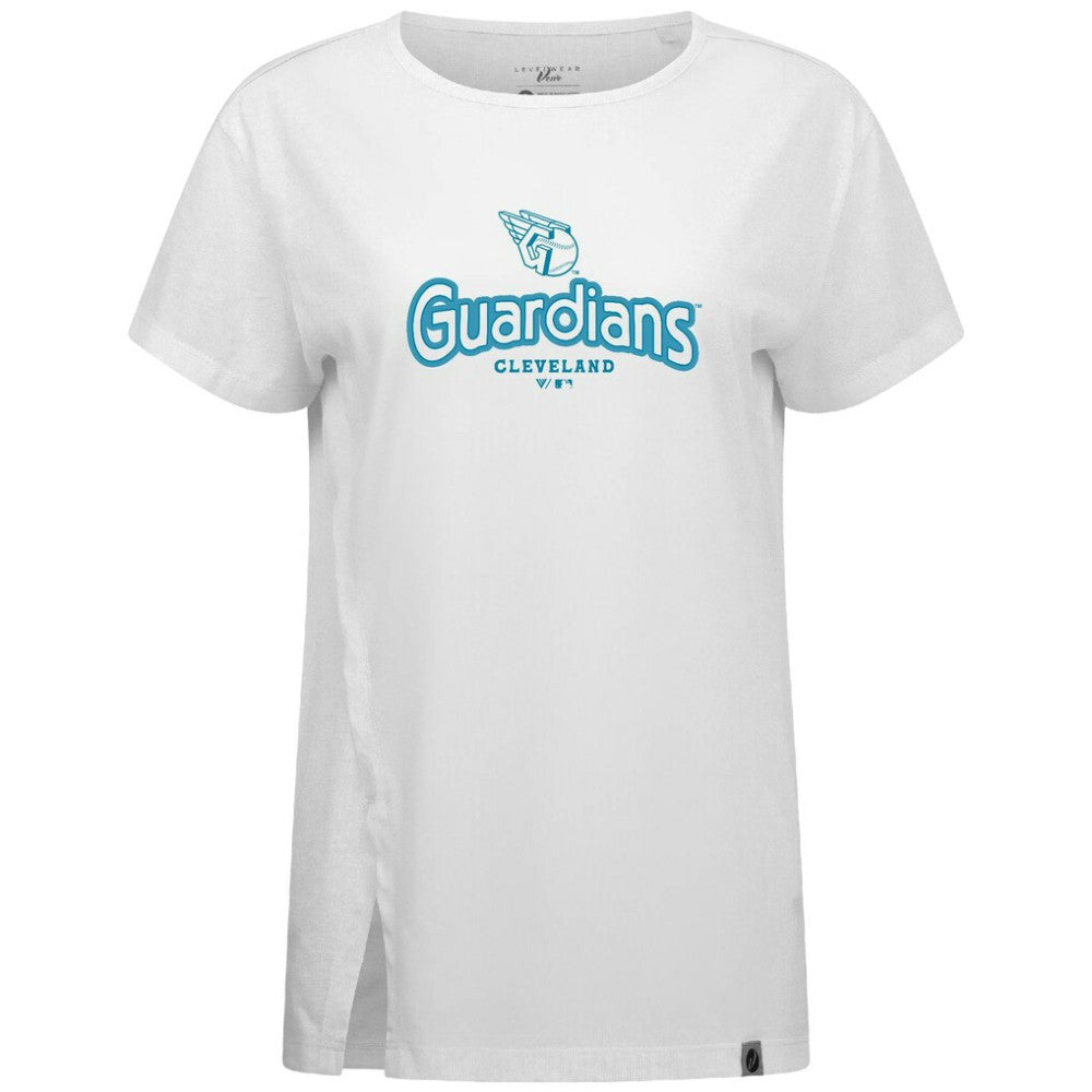 Cleveland Guardians Levelwear Women's Blue Haven Influx Cornerstone T-Shirt Outlet