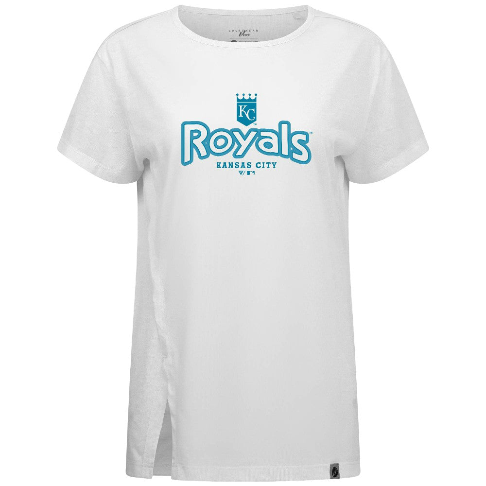 Kansas City Royals Levelwear Women's Blue Haven Influx Cornerstone T-Shirt for sale