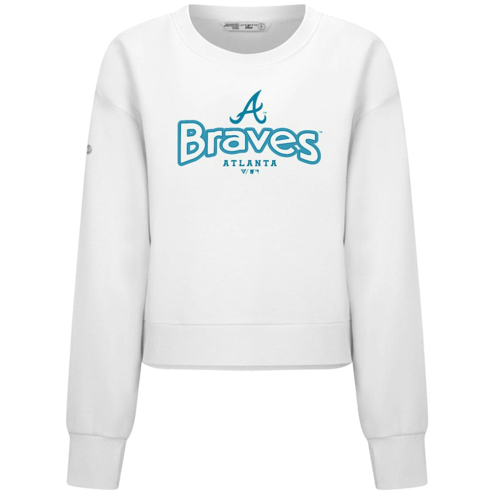 Atlanta Braves Levelwear Women's Judd Cornerstone Cropped Sweatshirt for sale