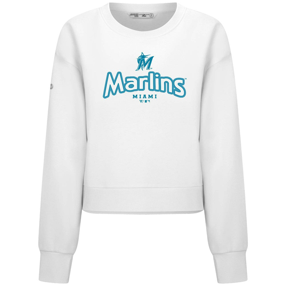 Miami Marlins Levelwear Women's Judd Cornerstone Cropped Sweatshirt Discount