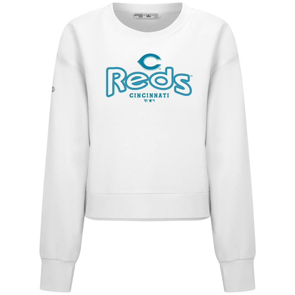 Cincinnati Reds Levelwear Women's Judd Cornerstone Cropped Sweatshirt for sale