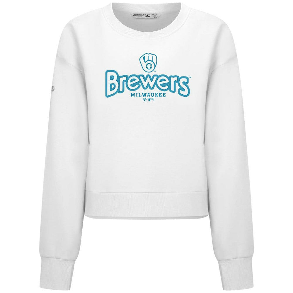 Milwaukee Brewers Levelwear Women's Judd Cornerstone Cropped Sweatshirt Discount