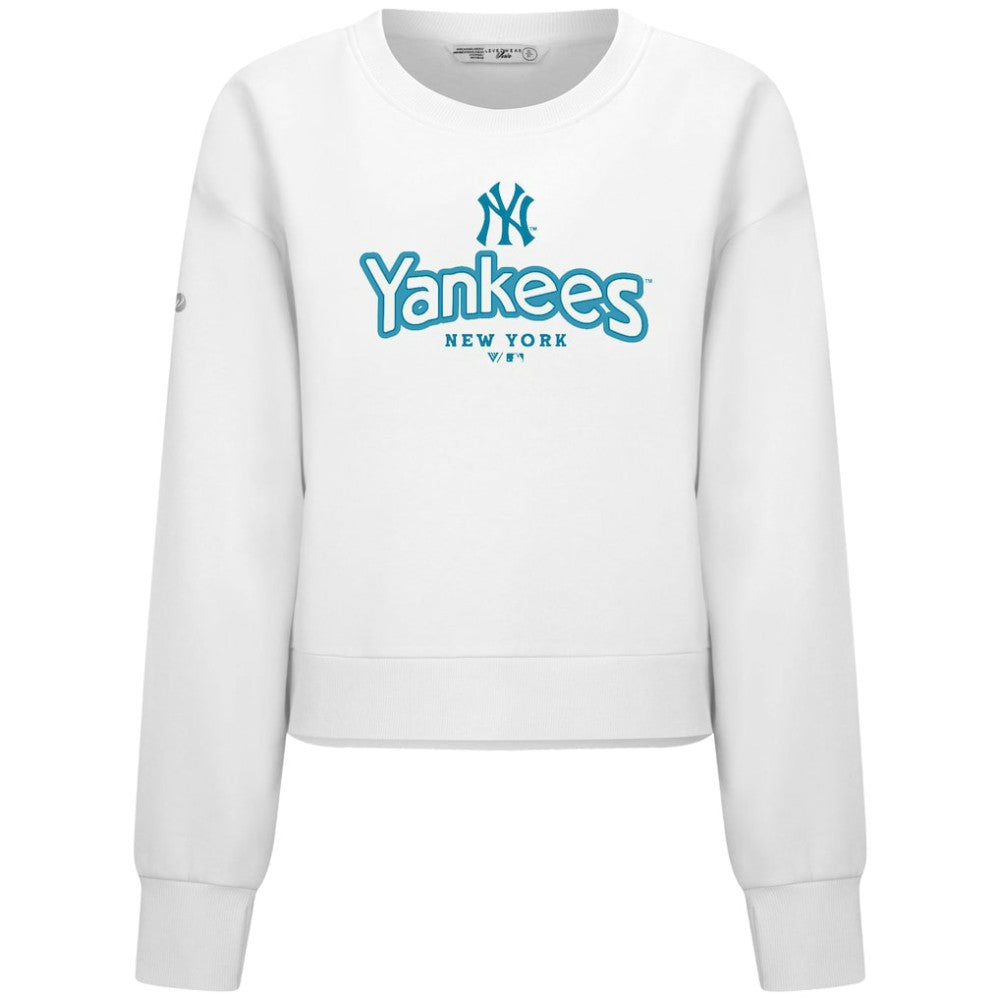 New York Yankees Levelwear Women's Judd Cornerstone Cropped Sweatshirt for sale