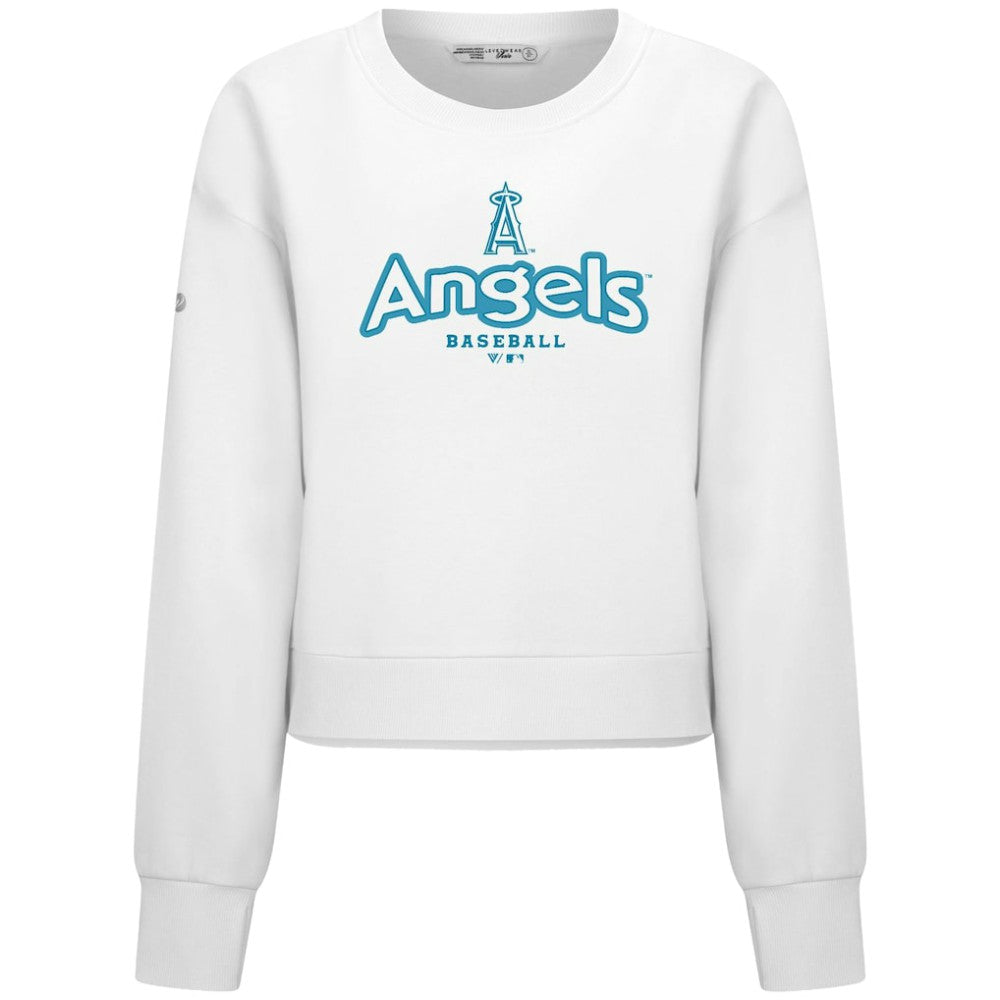 Los Angeles Angels Levelwear Women's Judd Cornerstone Cropped Sweatshirt Outlet