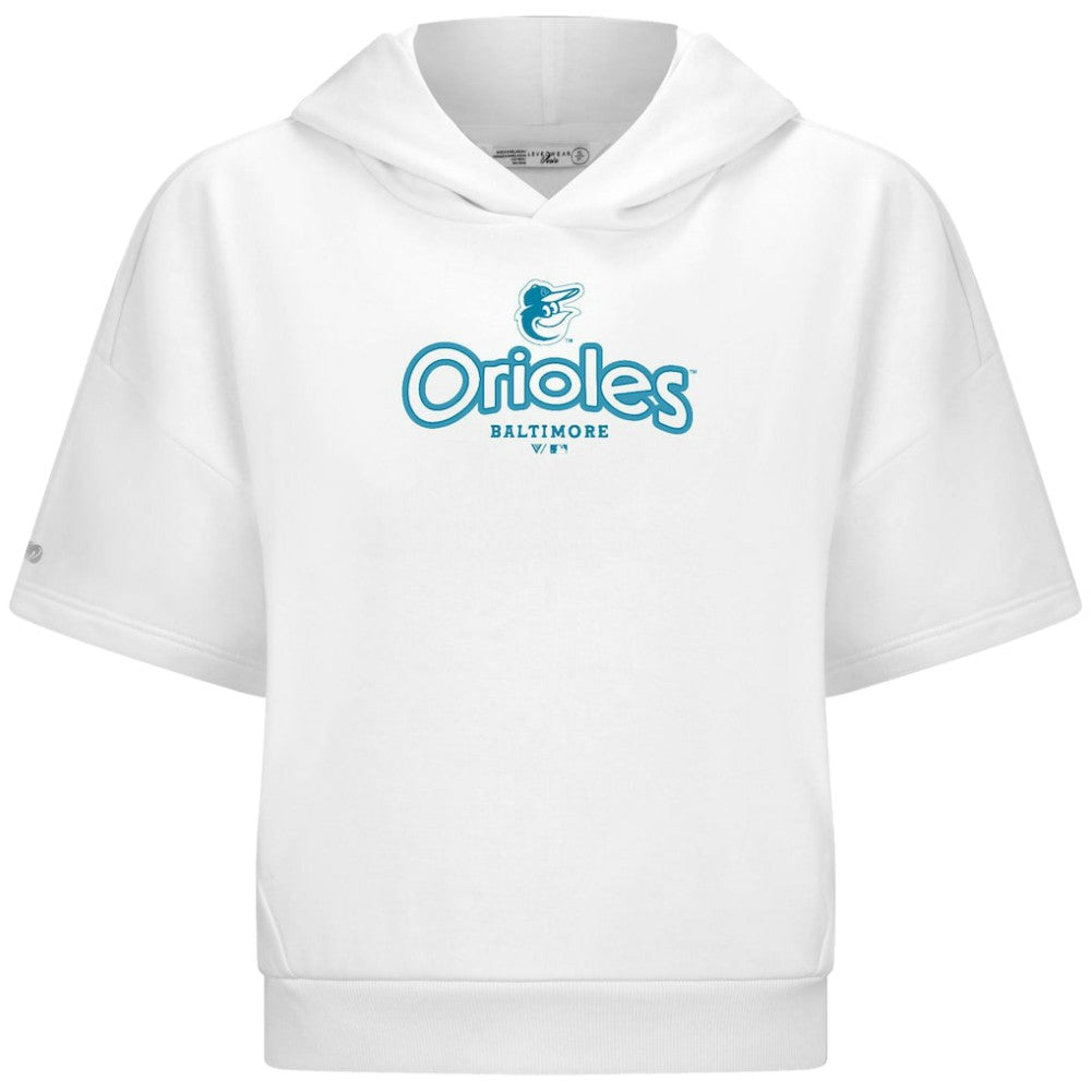 Baltimore Orioles Levelwear Women's Amber Short Sleeve Cornerstone Hoodie Discount