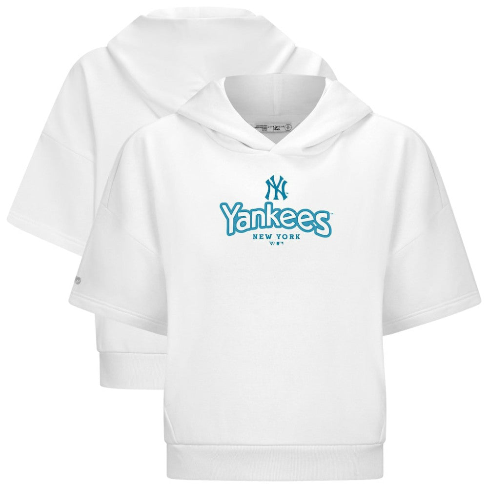 New York Yankees Levelwear Women's Amber Short Sleeve Cornerstone Hoodie Near Me