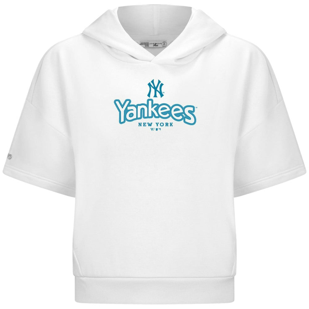 New York Yankees Levelwear Women's Amber Short Sleeve Cornerstone Hoodie Near Me