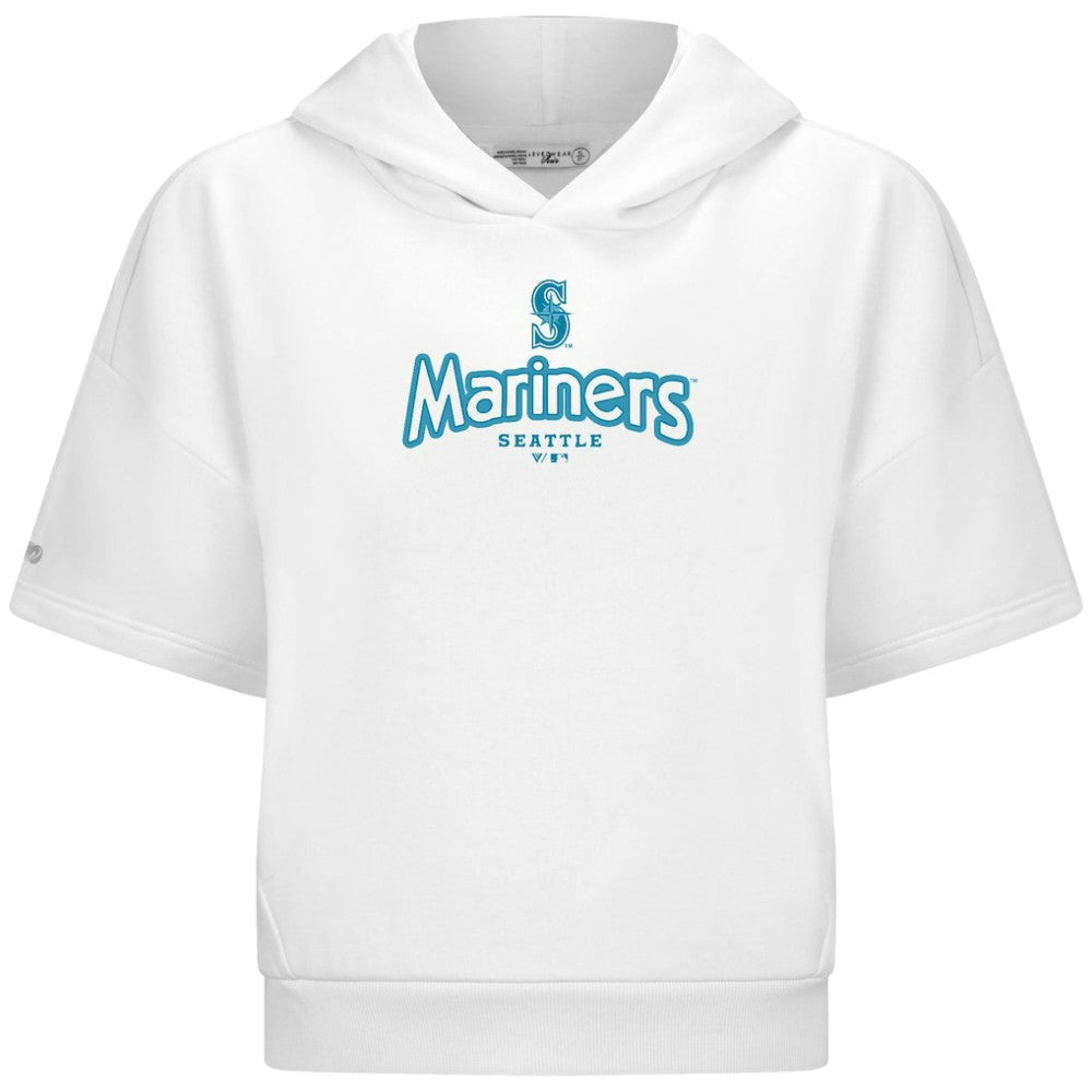 Seattle Mariners Levelwear Women's Amber Short Sleeve Cornerstone Hoodie Sale