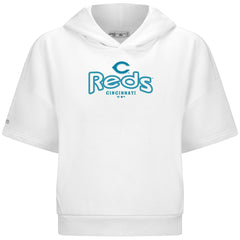 Cincinnati Reds Levelwear Women's Amber Short Sleeve Cornerstone Hoodie Sale