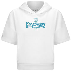 Milwaukee Brewers Levelwear Women's Amber Short Sleeve Cornerstone Hoodie Near Me