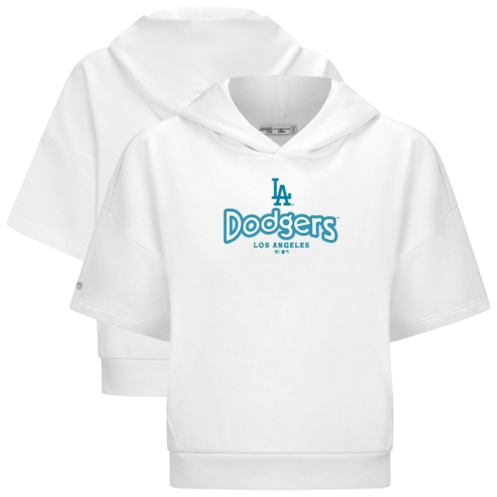 Los Angeles Dodgers Levelwear Women's Amber Short Sleeve Cornerstone Hoodie Sale