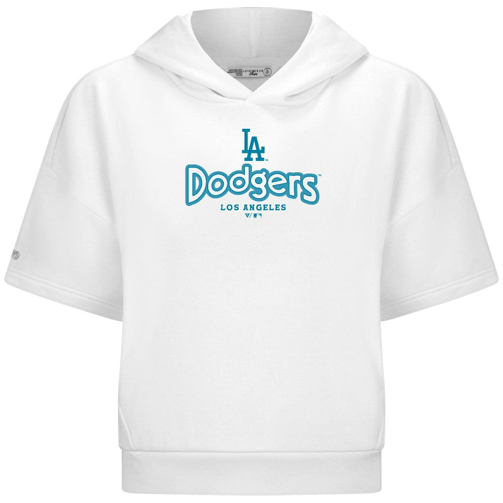 Los Angeles Dodgers Levelwear Women's Amber Short Sleeve Cornerstone Hoodie Sale