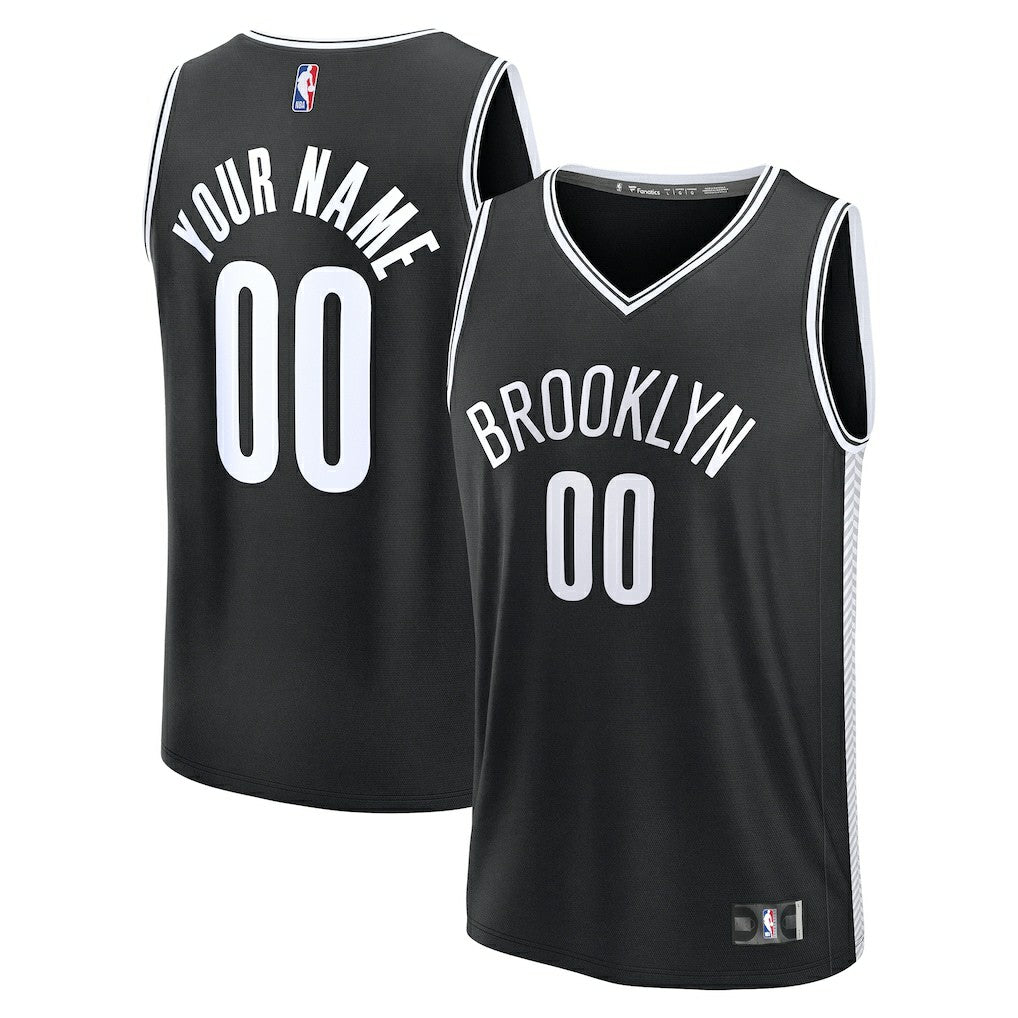 Fanatics Brooklyn Nets Fast Break Custom Jersey Icon Edition Black