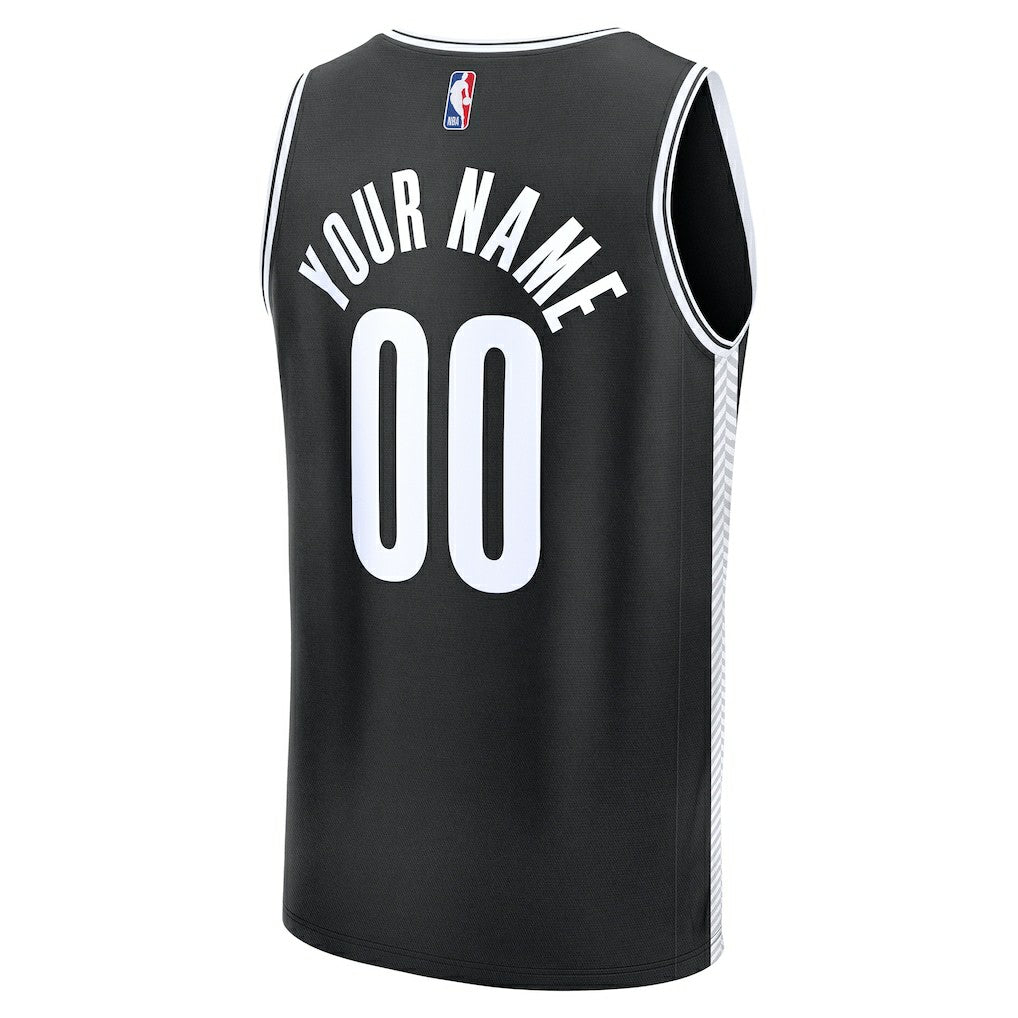 Fanatics Brooklyn Nets Fast Break Custom Jersey Icon Edition Black