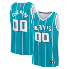 Fanatics Charlotte Hornets Fast Break Custom Jersey Icon Edition Teal