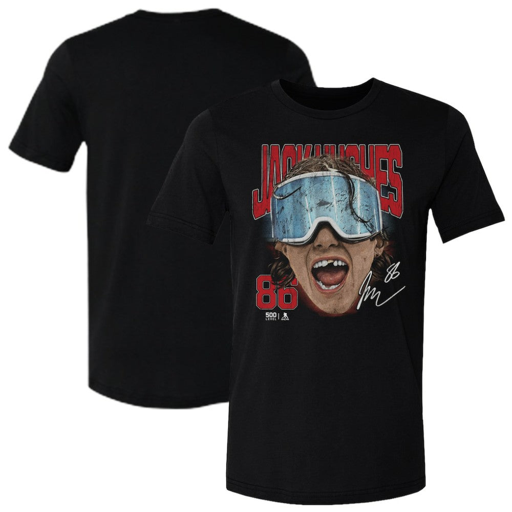 Jack Hughes US Men's Hockey 500 Level Goggles T-Shirt - Black | NHL on sale