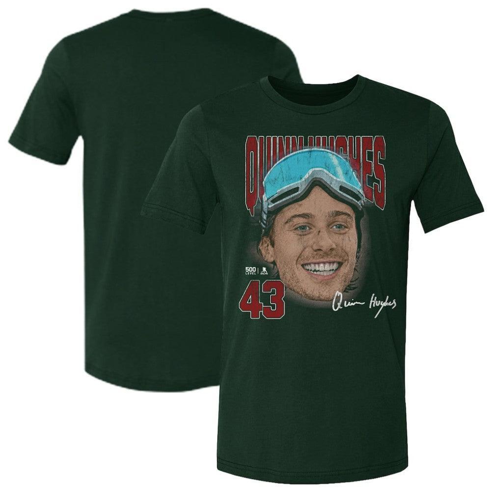Quinn Hughes US Men's Hockey 500 Level Goggles T-Shirt - Forest Green | NHL Lifestyle