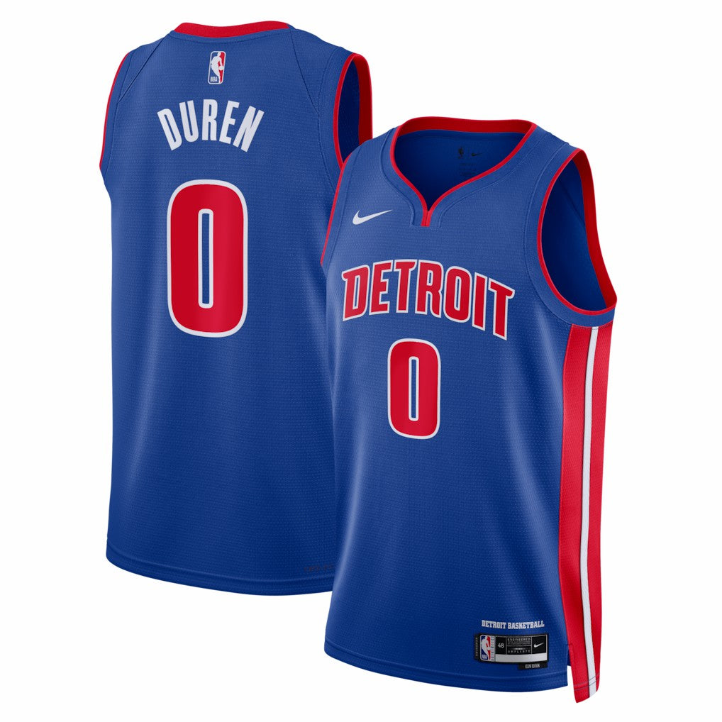 Nike Jalen Duren Detroit Pistons Unisex Swingman Jersey Icon Editi- Blue
