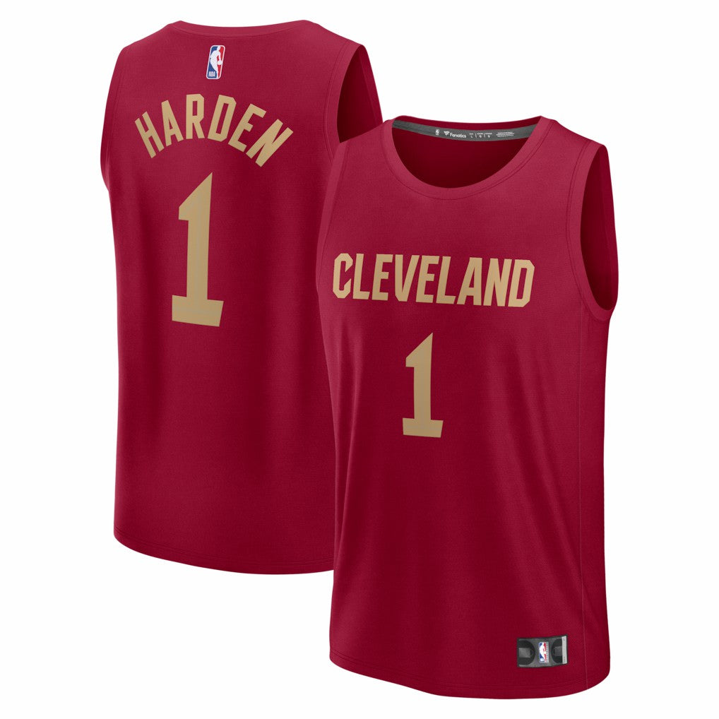 Fanatics James Harden Cleveland Cavaliers Fast Break Replica Jersey Icon Editi- Wine