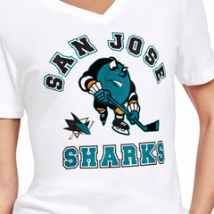 San Jose Sharks Starter Women's Tough Puck T-Shirt - White | NHL near me