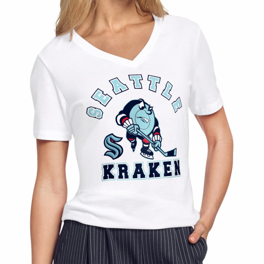 Seattle Kraken Starter Women's Tough Puck T-Shirt - White | NHL Lifestyle