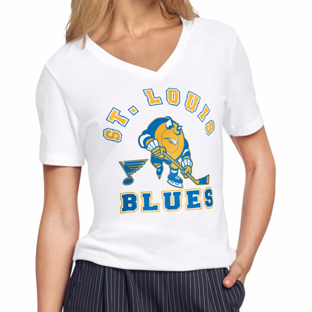 St. Louis Blues Starter Women's Tough Puck T-Shirt - White | NHL Lifestyle