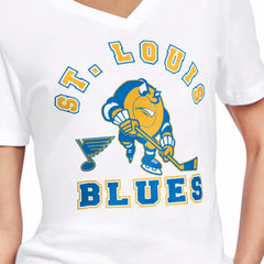 St. Louis Blues Starter Women's Tough Puck T-Shirt - White | NHL Lifestyle