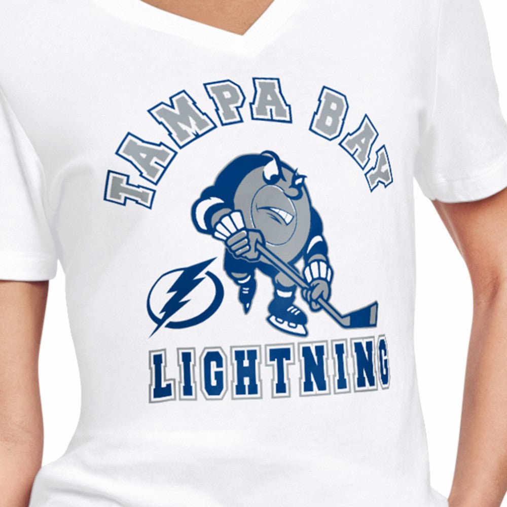 Tampa Bay Lightning Starter Women's Tough Puck T-Shirt - White | NHL near me