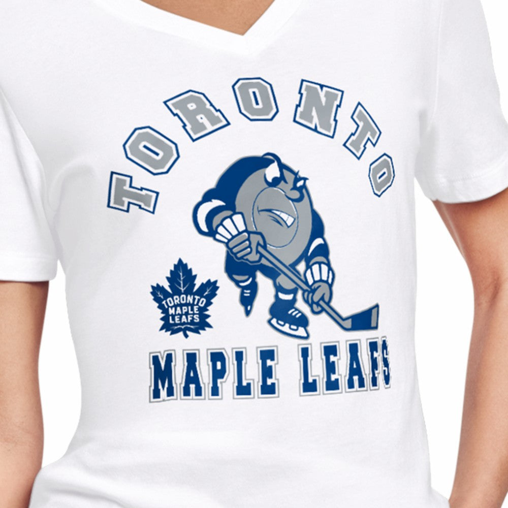 Toronto Maple Leafs Starter Women's Tough Puck T-Shirt - White | NHL near me