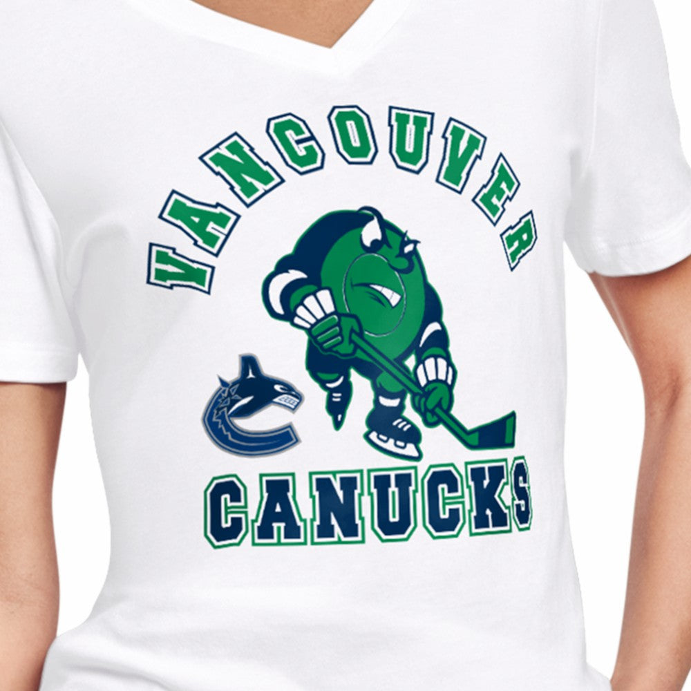 Vancouver Canucks Starter Women's Tough Puck T-Shirt - White | NHL near me