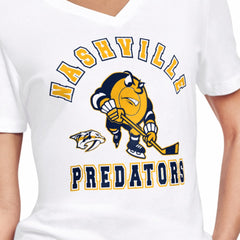 Nashville Predators Starter Women's Tough Puck T-Shirt - White | NHL Lifestyle