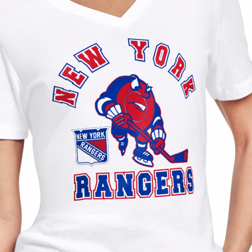 New York Rangers Starter Women's Tough Puck T-Shirt - White | NHL Clearance