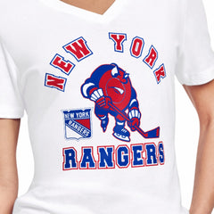 New York Rangers Starter Women's Tough Puck T-Shirt - White | NHL Clearance
