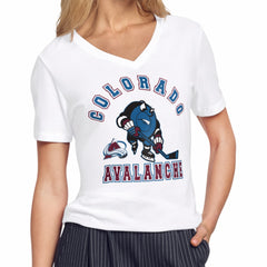 Colorado Avalanche Starter Women's Tough Puck T-Shirt - White | NHL Clearance