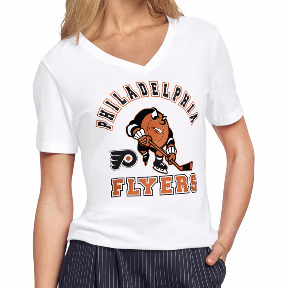 Philadelphia Flyers Starter Women's Tough Puck T-Shirt - White | NHL Lifestyle