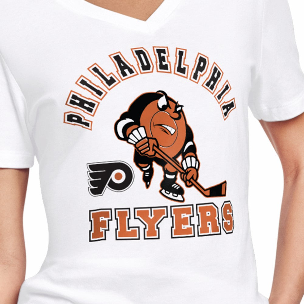 Philadelphia Flyers Starter Women's Tough Puck T-Shirt - White | NHL Lifestyle
