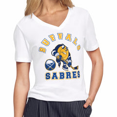 Buffalo Sabres Starter Women's Tough Puck T-Shirt - White | NHL near me