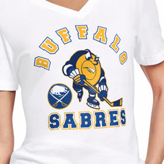 Buffalo Sabres Starter Women's Tough Puck T-Shirt - White | NHL near me