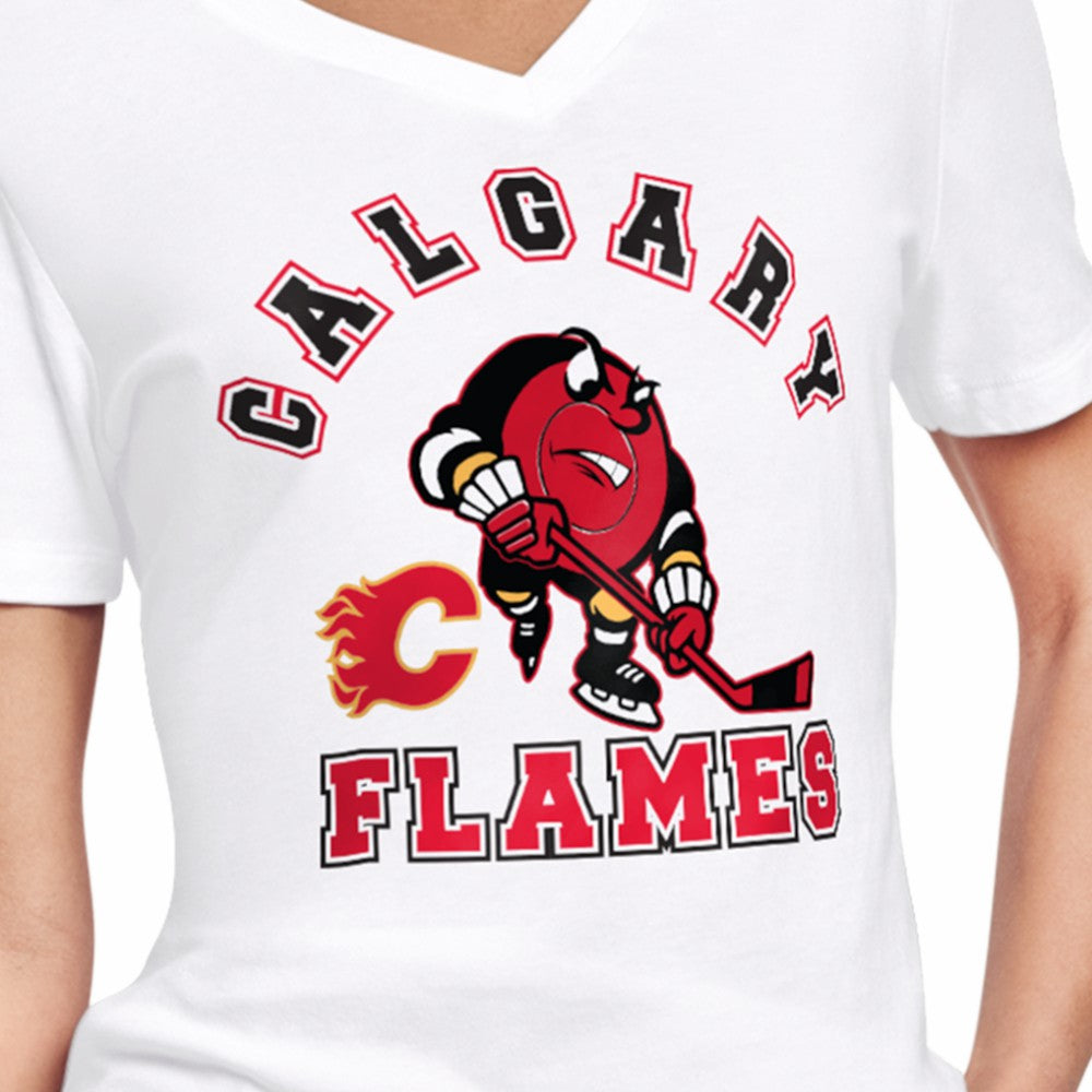 Calgary Flames Starter Women's Tough Puck T-Shirt - White | NHL on sale