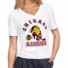 Chicago Blackhawks Starter Women's Tough Puck T-Shirt - White | NHL Clearance