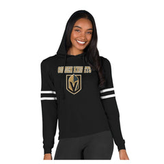Vegas Golden Knights Concepts Sport Women's Marathon Long-Sleeve Hooded T-Shirt - Black | NHL Clearance