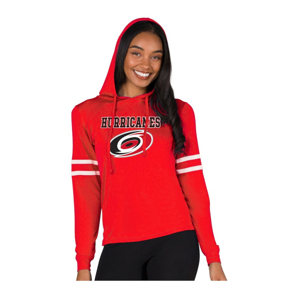 Carolina Hurricanes Concepts Sport Women's Marathon Long-Sleeve Hooded T-Shirt - Red | NHL Clearance
