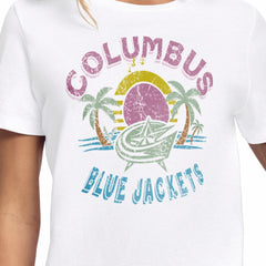 Columbus Blue Jackets Starter Women's Tonal Beach T-Shirt - White | NHL Clearance