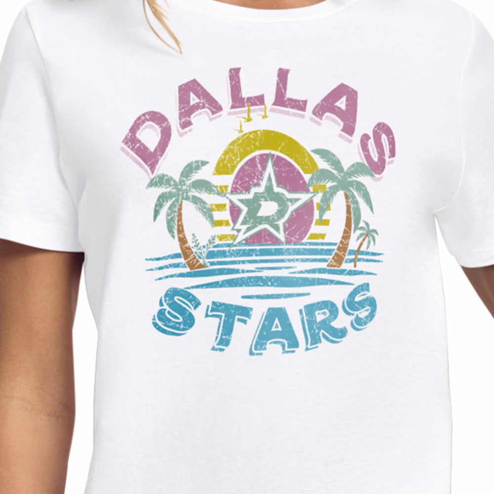 Dallas Stars Starter Women's Tonal Beach T-Shirt - White | NHL Lifestyle