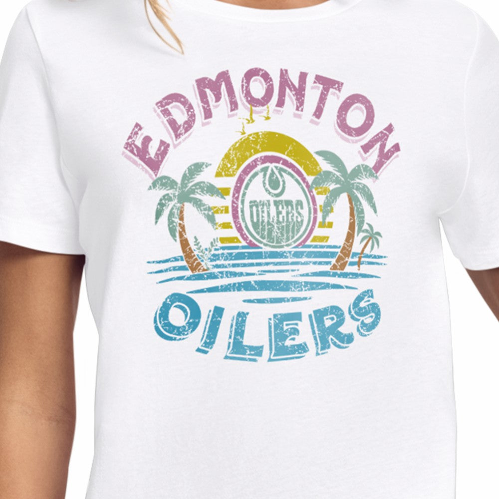 Edmonton Oilers Starter Women's Tonal Beach T-Shirt - White | NHL discount