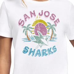 San Jose Sharks Starter Women's Tonal Beach T-Shirt - White | NHL on sale