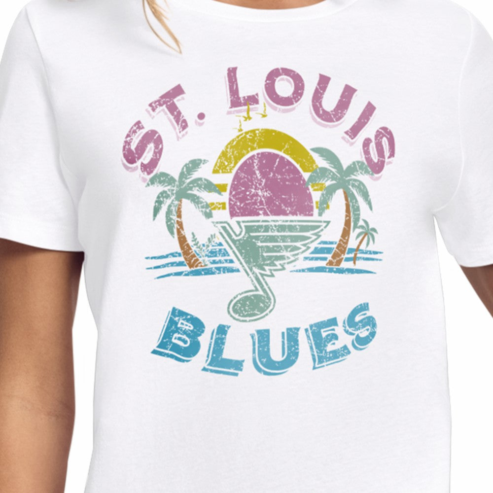 St. Louis Blues Starter Women's Tonal Beach T-Shirt - White | NHL Clearance