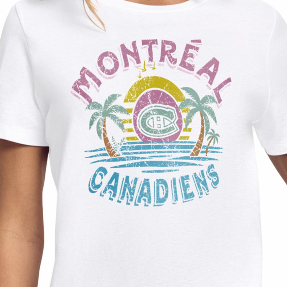 Montreal Canadiens Starter Women's Tonal Beach T-Shirt - White | NHL Lifestyle