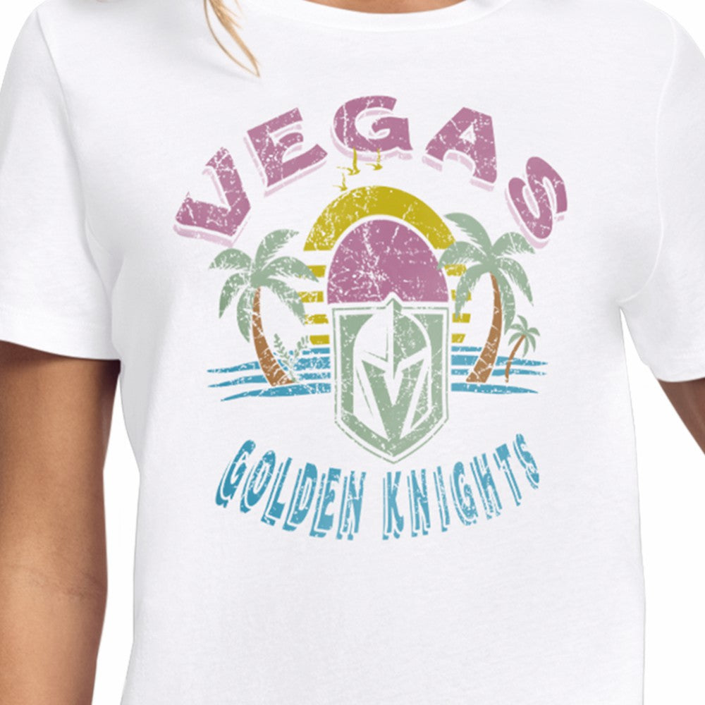 Vegas Golden Knights Starter Women's Tonal Beach T-Shirt - White | NHL Clearance
