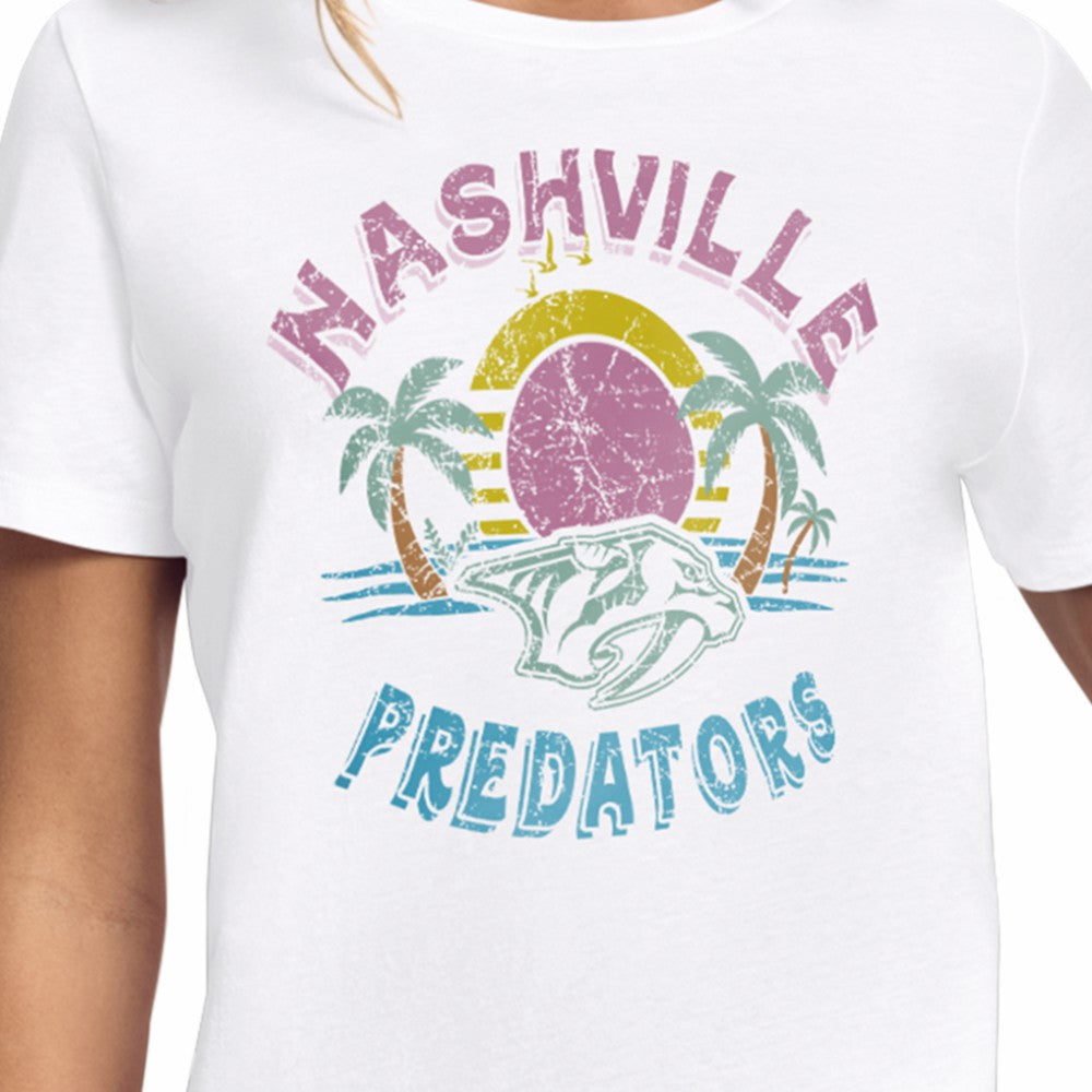 Nashville Predators Starter Women's Tonal Beach T-Shirt - White | NHL on sale